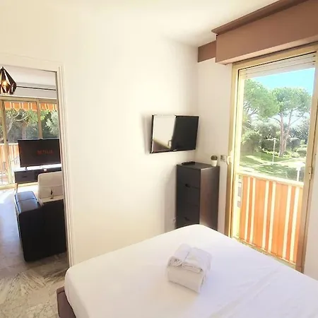2P Neuf D Exception Eden Parc Piscine Pkg Clim Wifi Lägenhet Antibes